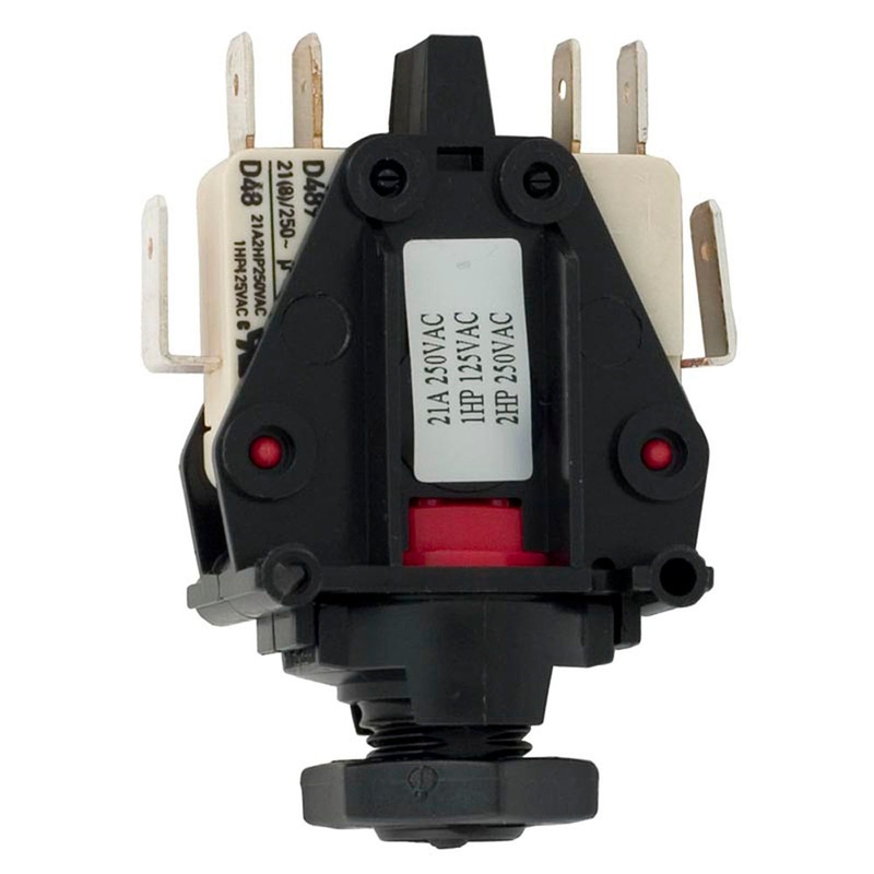 Air Switch, Herga, DPDT, 20A, thd, latch