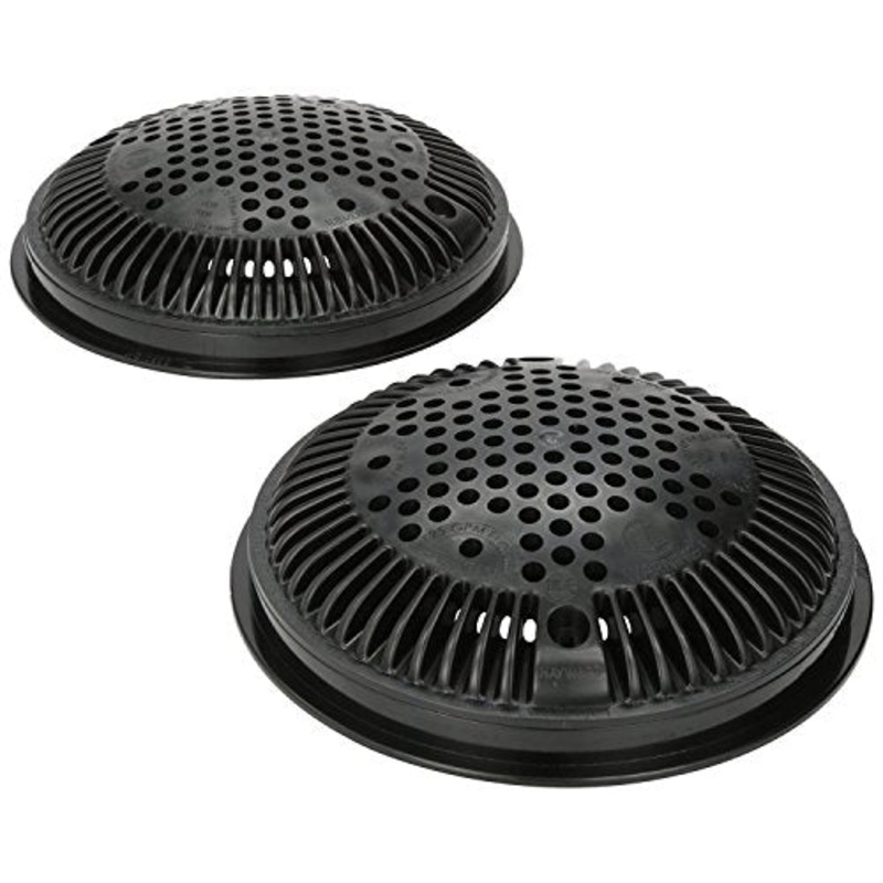 WG1030AVBLKPAK2 Hayward Frame Grate 7 7/8" Diameter Black Concrete