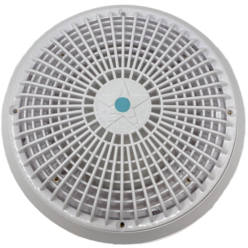 AquaStar 10" Round Debris Removal Drain (White-Star (Anti Vortex) - Pentair In-Floor(A&A) | 569483