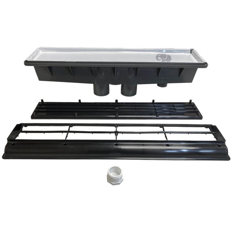AVSC Dual Pebble Top Channel Drain Black - Pentair In-Floor(A&A) | 289104