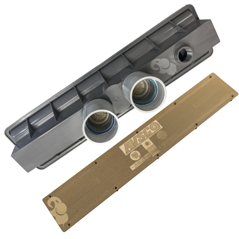 AVSC Dual Pebble Top Channel Drain Gold - Pentair In-Floor(A&A) | 289108