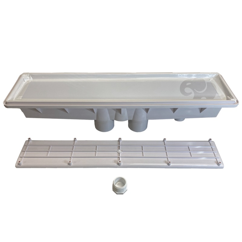 AVSC Dual Pebble Top Channel Drain White - Pentair In-Floor(A&A) | 289101