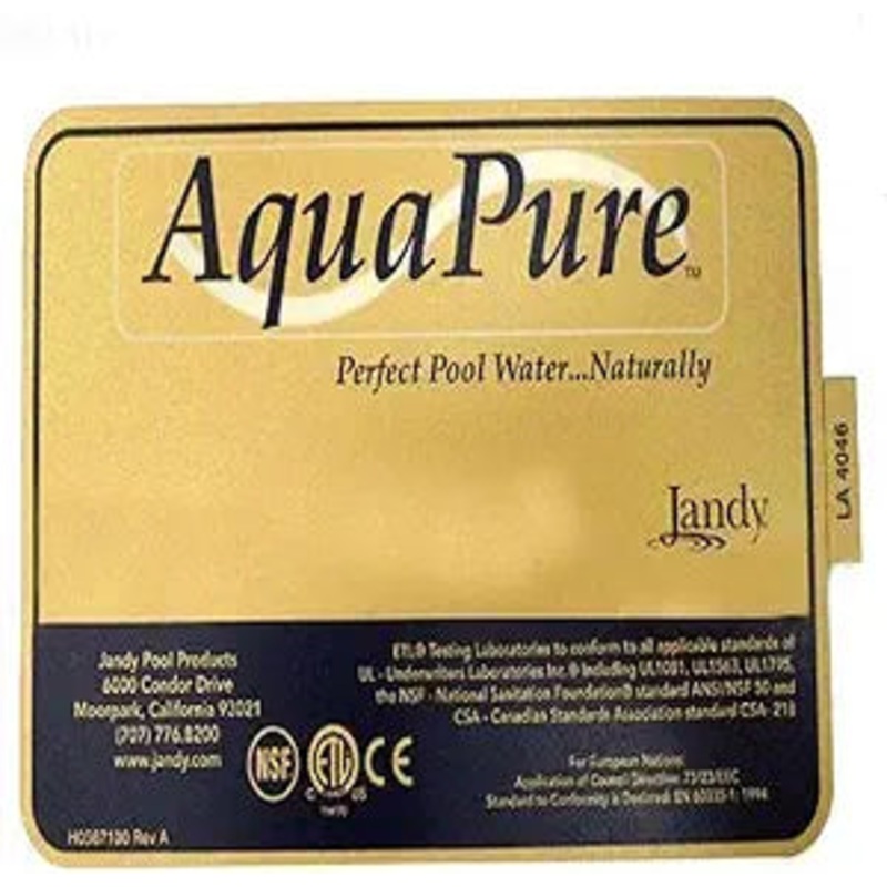 Jandy AquaPure Plastic Control Center Control Box Top Decal