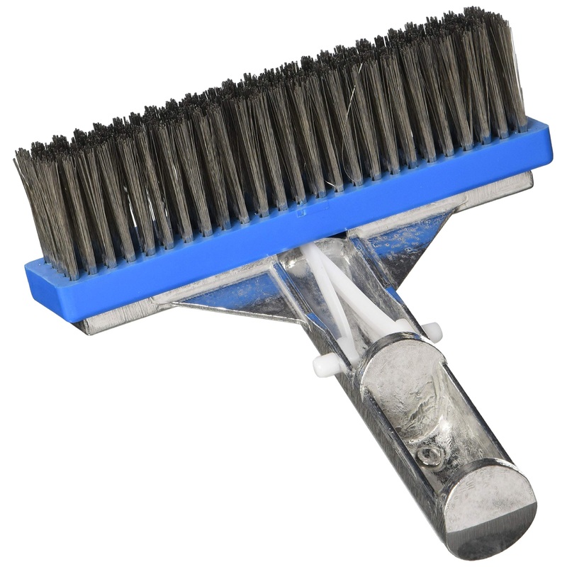 Pentair Algae Brush 6 in. Aluminum Back, Stainless Steel for Plaster, Concrete, Gunite | R111616