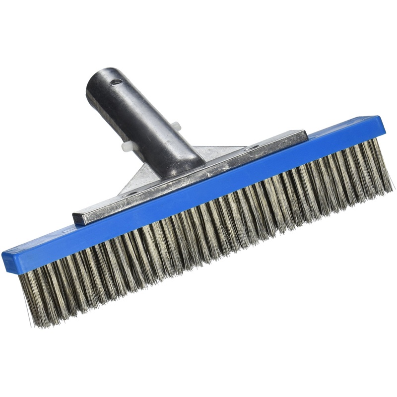 Pentair Algae Brush 9 in. Aluminum Back, Stainless Steel for Plaster, Concrete, Gunite | R111626