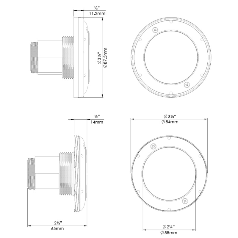 PAL Treo Max Warm White Nicheless Pool & Spa Light with 150ft Cable & Plug || 64-EGTMXWW-150