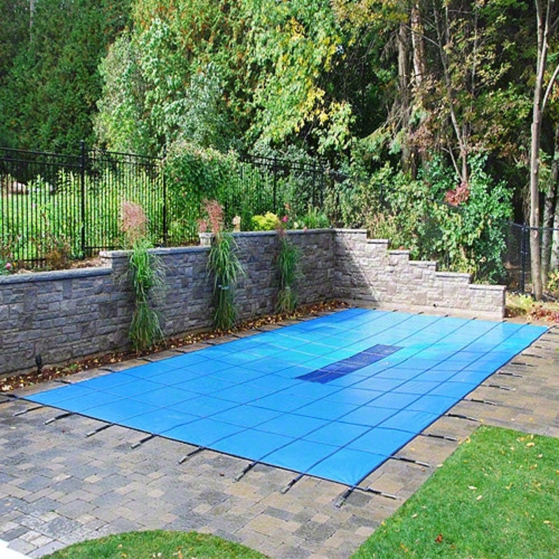 Yard Guard Aquamaster Safety Cover  - 14' X 28' With Center Step - Blue