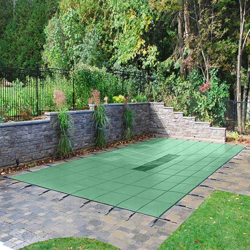 Yard Guard Aquamaster Safety Cover  - 14' X 28' With Center Step - Green